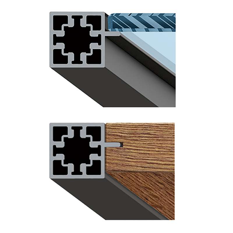 Cadro Profilé de panneau en verre / Profilé latéral / Profilé inférieur avec rainure - HETTICH