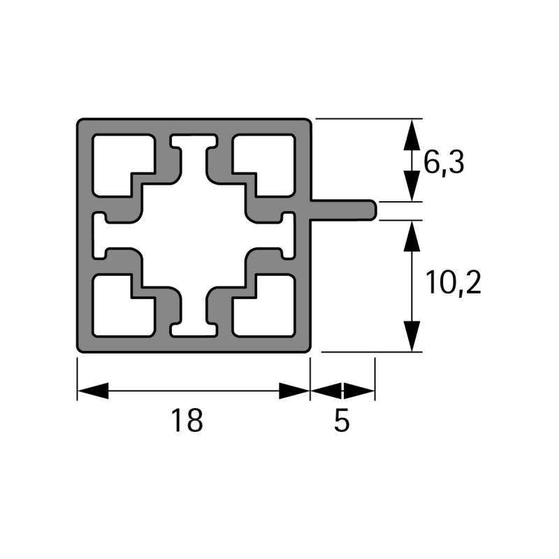 Cadro Profilé de panneau en verre / Profilé latéral / Profilé inférieur avec rainure
