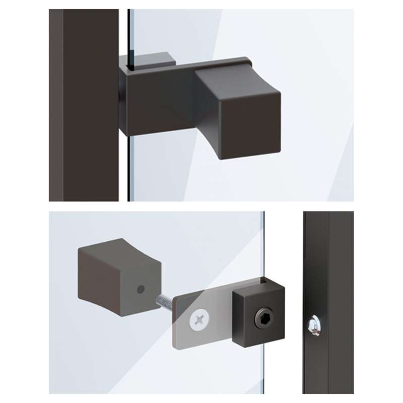 Cadro Vitrine Adaptateur porte en verre, pour boutons - HETTICH